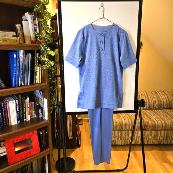 Blair Woman's Pantsuit, Blue Pants & Top, Size Small - Picture 1 of 16